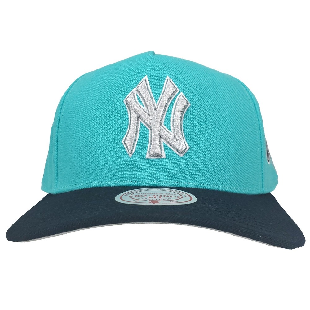 New York Yankees Mitchell & Ness MLB Pro Fit Snapback Hat Cap Teal Black NWT